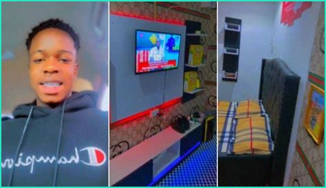 “This Is Perfection”: Young Man Turns His 1 Room Into “Palace” with Cool Decor, Shows Off Flat TV, Bedframe